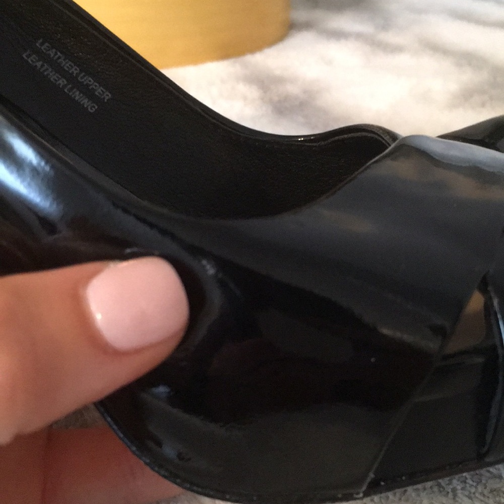 Escarpins Nine West Noir Vernis à Bout Ouvert - Taille 8 US, Excellent état - Parfaits Pour Une Soirée Ou Le Bureau
